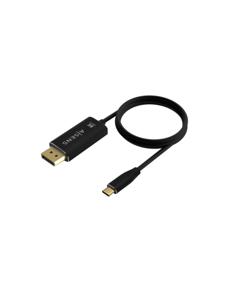 AISENS Cable Conversor Aluminio USB-C a Displayport 8K@60Hz, USB-C/M-DP/M, Negro, 0.8M