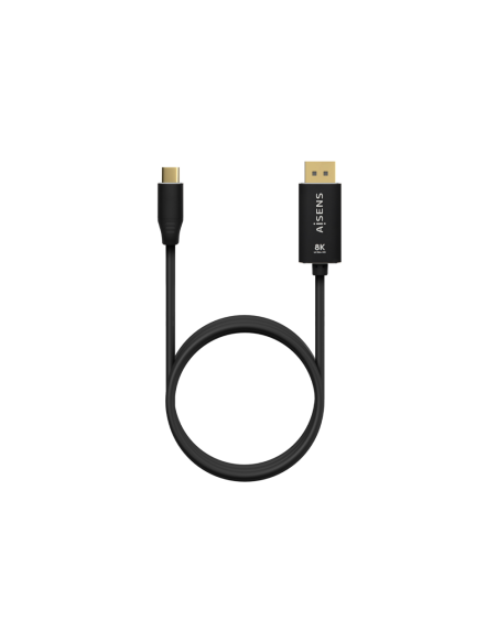 AISENS Cable Conversor Aluminio USB-C a Displayport 8K@60Hz, USB-C/M-DP/M, Negro, 1.8M