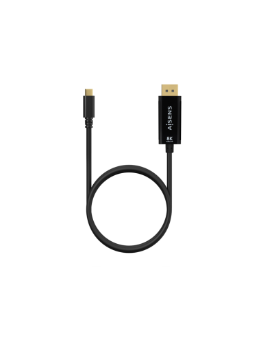 AISENS Cable Conversor USB-C a Displayport 8K@60Hz, USB-C/M-DP/M, Negro, 0.8M