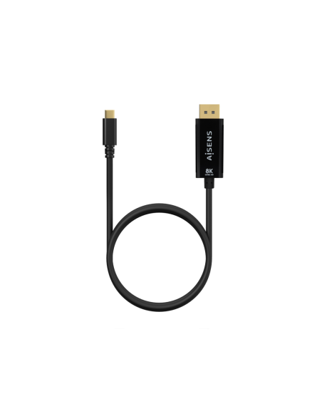 AISENS Cable Conversor USB-C a Displayport 8K@60Hz, USB-C/M-DP/M, Negro, 0.8M