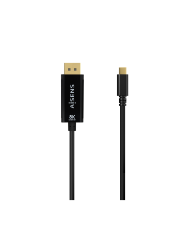 AISENS Cable Conversor USB-C a Displayport 8K@60Hz, USB-C/M-DP/M, Negro, 1.8M