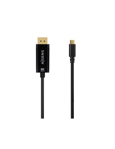 AISENS Cable Conversor USB-C a Displayport 8K@60Hz, USB-C/M-DP/M, Negro, 1.8M