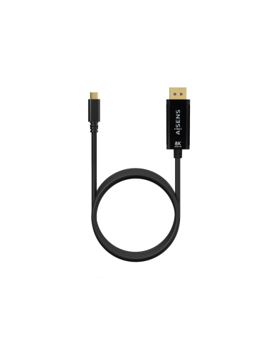 AISENS Cable Conversor USB-C a Displayport 8K@60Hz, USB-C/M-DP/M, Negro, 1.8M