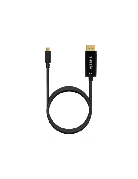AISENS Cable Conversor USB-C a Displayport 8K@60Hz, USB-C/M-DP/M, Negro, 1.8M
