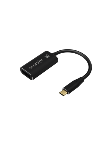 AISENS Conversor Aluminio USB-C a Displayport 8K@60Hz, USB-C/M-DP/H, Negro, 15cm