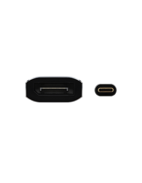 AISENS Conversor Aluminio USB-C a Displayport 8K@60Hz, USB-C/M-DP/H, Negro, 15cm