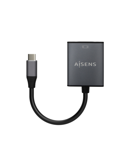 AISENS Conversor Aluminio USB-C a VGA, USB-C/M-HDB15/H, Gris, 15cm