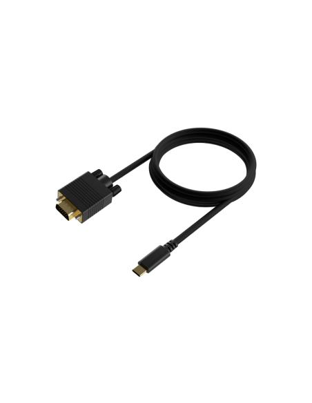 AISENS Cable Conversor USB-C a VGA, USB-C/M-HDB15/M, Negro, 1.8M