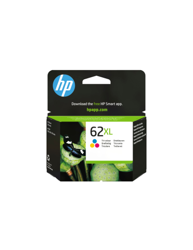 HP Cartucho de tinta original 62XL de alta capacidad tricolor