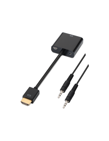 AISENS A122-0126 adaptador de cable de vídeo 0,1 m Negro