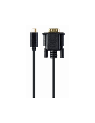 Gembird A-CM-VGAM-01 adaptador de cable de vídeo 2 m USB C VGA (D-Sub) Negro