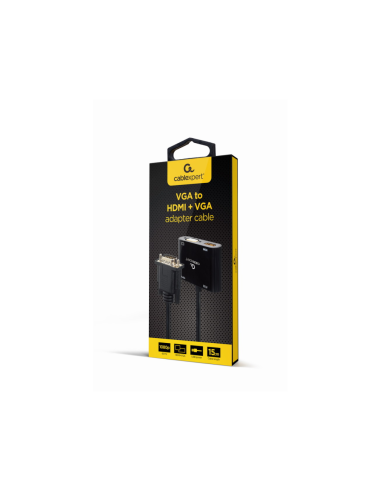 Gembird A-VGA-HDMI-02 adaptador de cable de vídeo 0,15 m HDMI + VGA (D-Sub) VGA (D-Sub) Negro