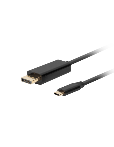 Lanberg CA-CMDP-10CU-0010-BK adaptador de cable de vídeo 1 m USB Tipo C DisplayPort Negro