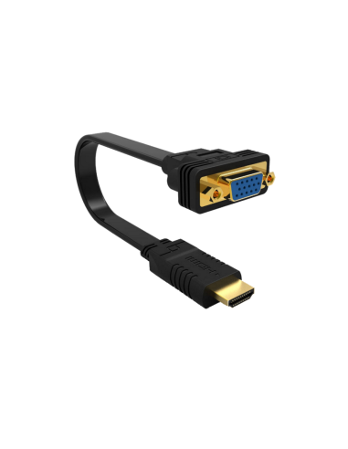 Ewent EW9869 adaptador de cable de vídeo 0,15 m HDMI tipo A (Estándar) VGA (D-Sub) Negro