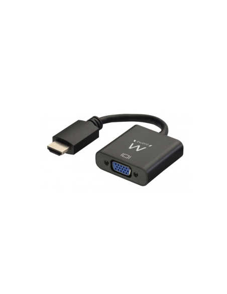 Ewent EW9864 adaptador de cable de vídeo 0,2 m HDMI VGA, 3.5mm Negro