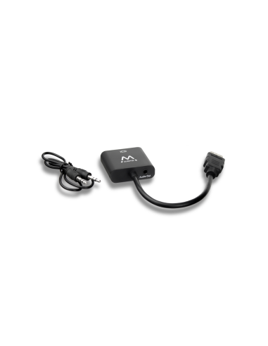 Ewent EW9864 adaptador de cable de vídeo 0,2 m HDMI VGA, 3.5mm Negro