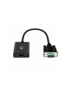Ewent EW9866 adaptador de cable de vídeo 0,202 m VGA (D-Sub) HDMI + 3.5mm Negro