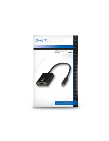 Ewent EW9825 adaptador de cable de vídeo 0,15 m USB Tipo C DisplayPort Negro