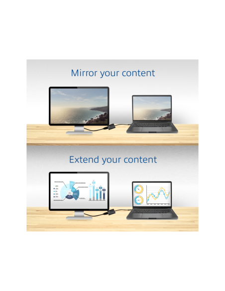 Ewent EW9825 adaptador de cable de vídeo 0,15 m USB Tipo C DisplayPort Negro