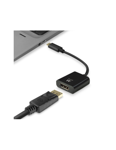 Ewent EW9825 adaptador de cable de vídeo 0,15 m USB Tipo C DisplayPort Negro