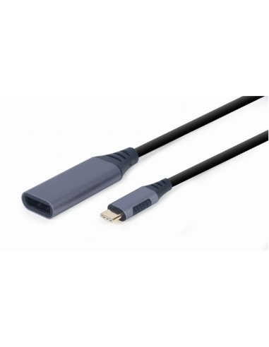 Gembird A-USB3C-DPF-01 adaptador de cable de vídeo 0,15 m USB Tipo C DisplayPort Negro, Gris