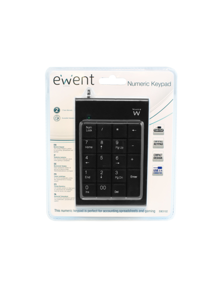 Ewent EW3102 teclado numérico PC/servidor USB Negro