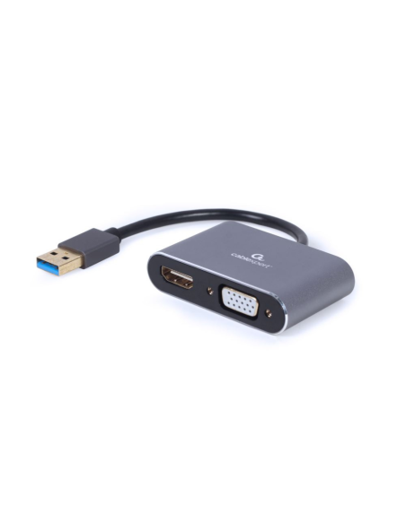 Gembird A-USB3-HDMIVGA-01 Adaptador gráfico USB 3840 x 2160 Pixeles Gris