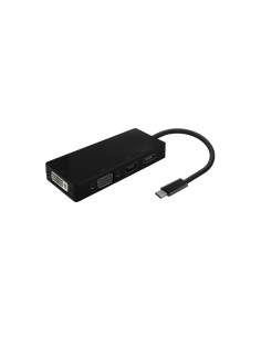 AISENS Conversor USB-C A DP/DVI/HDMI/VGA, USB-C/M-DP/H-DVI/H-HDMI/H-Vga/H, Negro, 15cm