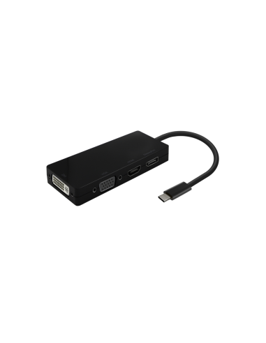 AISENS Conversor USB-C A DP/DVI/HDMI/VGA, USB-C/M-DP/H-DVI/H-HDMI/H-Vga/H, Negro, 15cm
