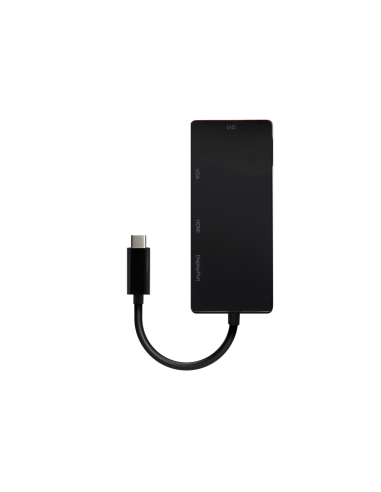 AISENS Conversor USB-C A DP/DVI/HDMI/VGA, USB-C/M-DP/H-DVI/H-HDMI/H-Vga/H, Negro, 15cm