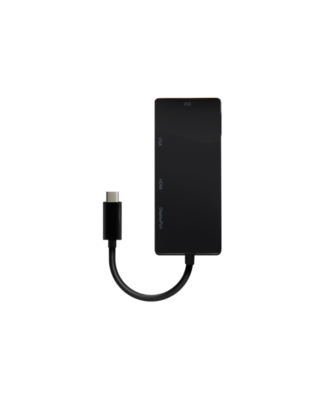 AISENS Conversor USB-C A DP/DVI/HDMI/VGA, USB-C/M-DP/H-DVI/H-HDMI/H-Vga/H, Negro, 15cm
