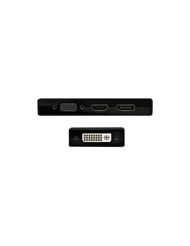 AISENS Conversor USB-C A DP/DVI/HDMI/VGA, USB-C/M-DP/H-DVI/H-HDMI/H-Vga/H, Negro, 15cm