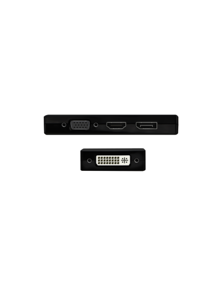 AISENS Conversor USB-C A DP/DVI/HDMI/VGA, USB-C/M-DP/H-DVI/H-HDMI/H-Vga/H, Negro, 15cm