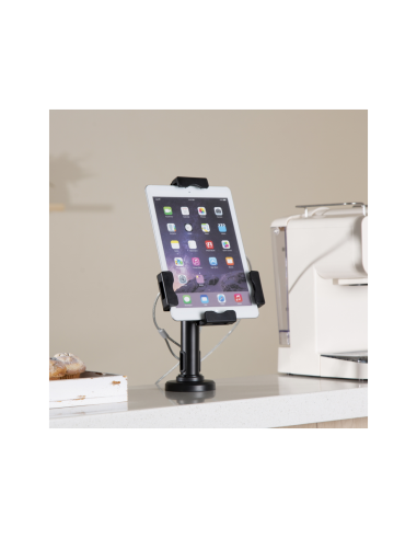 AISENS Soporte Antirobo de Sobremesa / Pared Ajustable (1 Pivote) para Tablet, Negro