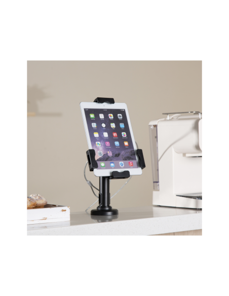 AISENS Soporte Antirobo de Sobremesa / Pared Ajustable (1 Pivote) para Tablet, Negro