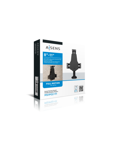 AISENS Soporte Antirobo de Sobremesa / Pared Ajustable (1 Pivote) para Tablet, Negro