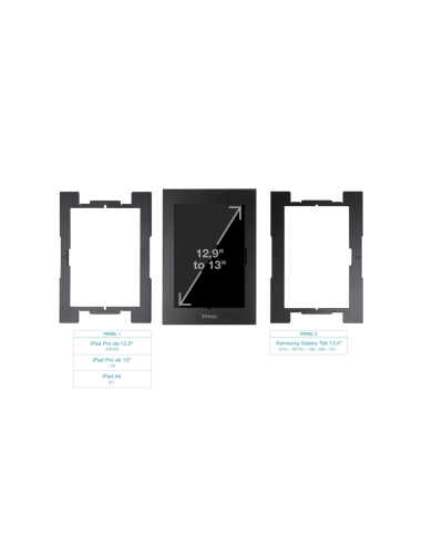 TooQ Marco Antirrobo para Tablets de 12,4” a 13”, Negro