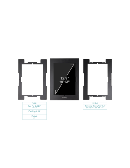 TooQ Marco Antirrobo para Tablets de 12,4” a 13”, Negro