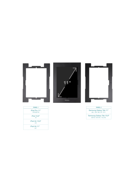 TooQ Marco Antirrobo para Tablets de 11”, Negro