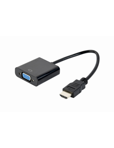 Gembird A-HDMI-VGA-04 adaptador de cable de vídeo 0,15 m VGA (D-Sub) HDMI tipo A (Estándar) Negro