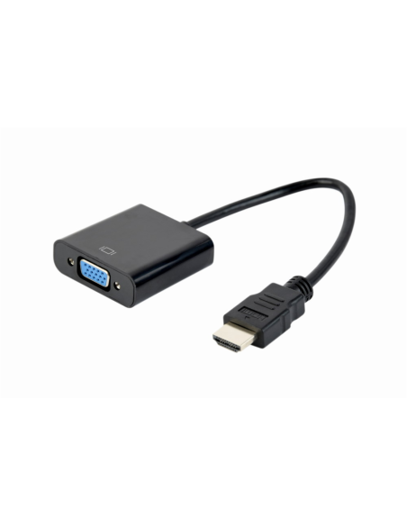 Gembird A-HDMI-VGA-04 adaptador de cable de vídeo 0,15 m VGA (D-Sub) HDMI tipo A (Estándar) Negro