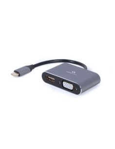 Gembird A-USB3C-HDMIVGA-01 Adaptador gráfico USB 3840 x 2160 Pixeles Gris