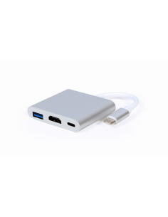 Gembird A-CM-HDMIF-02-SV Adaptador gráfico USB Plata
