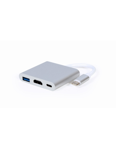 Gembird A-CM-HDMIF-02-SV Adaptador gráfico USB Plata