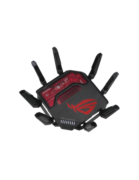 ASUS ROG Rapture GT-BE19000 router inalámbrico Multi-Gigabit Ethernet Tribanda (2.4 GHz / 5 GHz / 6 GHz) Negro, Rojo