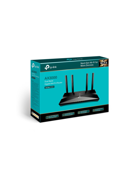 TP-Link Archer AX50 router inalámbrico Gigabit Ethernet Doble banda (2,4 GHz / 5 GHz) Negro