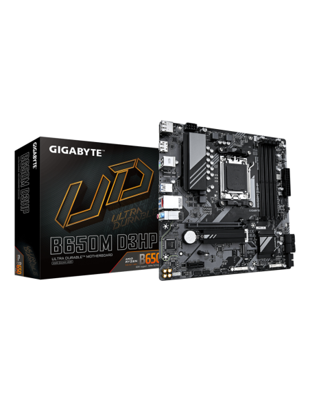 GIGABYTE B650M D3HP Placa base - AMD Ryzen serie 9000, VRM de 5+2+2 fases, hasta 7600 MHz DDR5 (OC), 2xPCIe 4.0 M.2, LAN 2,5 GbE