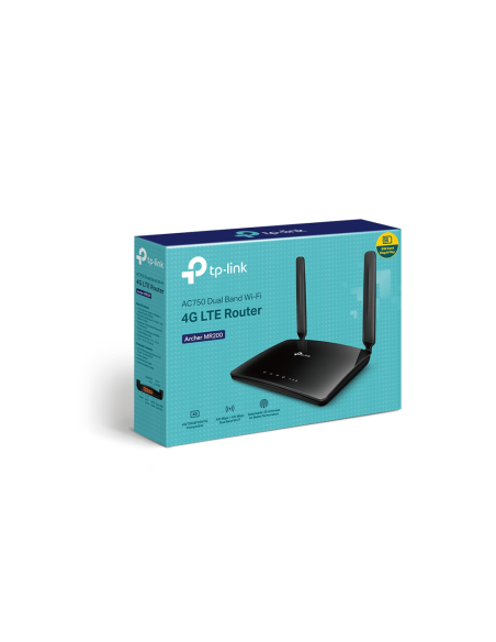 TP-Link Archer MR200 router inalámbrico Ethernet rápido Doble banda (2,4 GHz / 5 GHz) 4G Negro