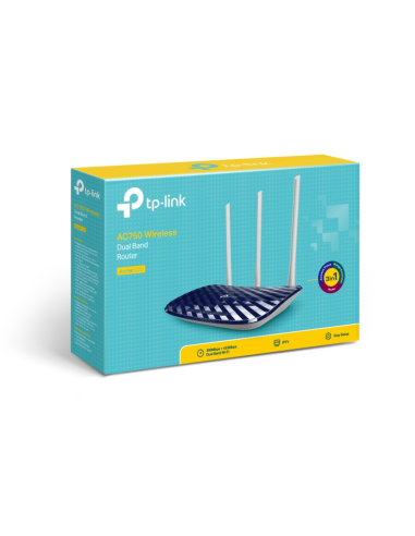 TP-Link AC750 router inalámbrico Ethernet rápido Doble banda (2,4 GHz / 5 GHz) Negro, Blanco