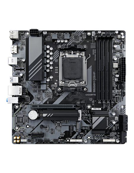 GIGABYTE B650M D3HP Placa base - AMD Ryzen serie 9000, VRM de 5+2+2 fases, hasta 7600 MHz DDR5 (OC), 2xPCIe 4.0 M.2, LAN 2,5 GbE